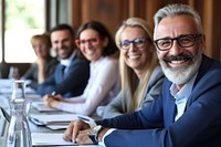 Clean and Elegant Carousel Meet the Team meeting glasses office.