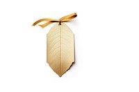 Gold leaf gift tag plant white background lightweight.
