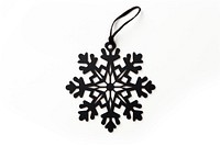 Gift tag snowflake shape white background.