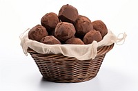 Chocolate truffles basket dessert food.
