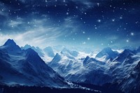 Winter mountain and milky way night landscape panoramic.