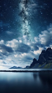 Photograph the milky way wallpaper landscape mountain outdoors.