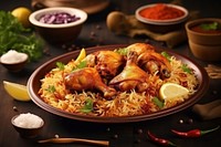 Flying Chicken biryani plate food.