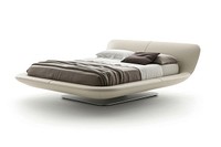 Contemporary bed furniture white background architecture.