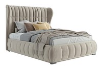 Contemporary bed furniture mattress white background.