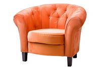 Warm tone color armchair furniture white background comfortable.