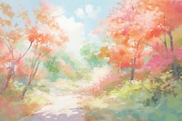 Autumn landscape backgrounds painting outdoors. AI generated Image by rawpixel.
