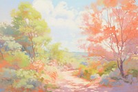 Autumn landscape outdoors painting drawing. AI generated Image by rawpixel.
