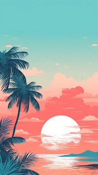  Summer wallpaper backgrounds outdoors sunset. AI generated Image by rawpixel.