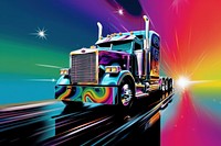 1970s Airbrush Art of a Truck car truck vehicle transportation.
