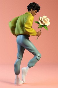 Rose art cartoon flower. AI generated Image by rawpixel.