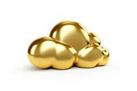 Cloud gold jewelry white background.