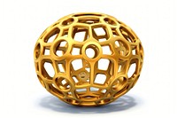Geometric sphere gold white background.