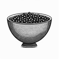 Acai bowl black art monochrome.