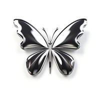 Butterfly Chrome material silver white background accessories.