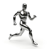 Man Running Symbol Chrome material running white background determination.