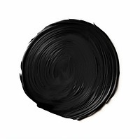 Black flat paint brush stroke spiral white background concentric.