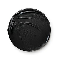 Black flat paint brush stroke shape white background monochrome.