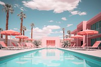 Old motel pool background architecture outdoors building. AI generated Image by rawpixel.