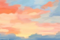  Sunset sky and cloudy backgrounds painting outdoors. 