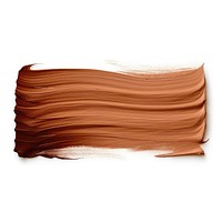 Flat brown paint brushstroke wood white background abstract.