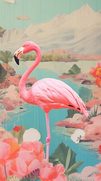 Flamingo animal plant bird.