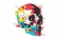 Skull painting graphics art.