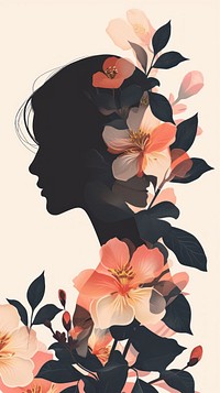 Woman graphics blossom flower.
