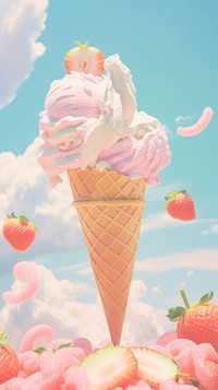 Ice-cream dessert food strawberry.