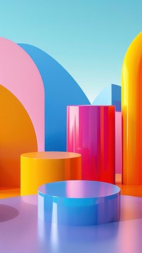 Colorful abstract shape architecture.