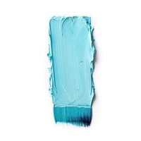 Light blue flat paint brush stroke rectangle white background turquoise.