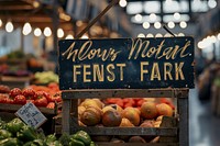 Farmers market sign food clapperboard.