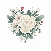 The roses decorated in heart shape pattern flower plant. AI generated Image by rawpixel.