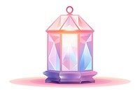 Crystal holographic lantern architecture illuminated decoration.