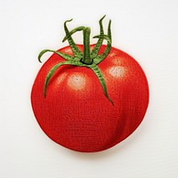 A tomato in embroidery style vegetable plant food.