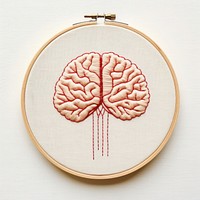 A brain in embroidery style pendant pattern locket.