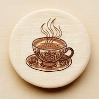 A coffee cup in embroidery style saucer drink mug.
