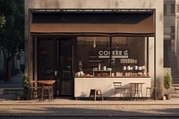 Coffee shop furniture chair table. 