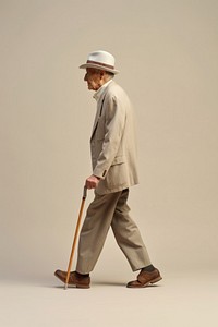 A elderly walking person adult.
