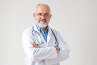 Doctor adult white background stethoscope.