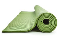 Yoga mat white background exercising strength.