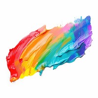 Rainbow flat paint brush stroke white background lightweight creativity.