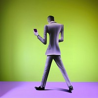 Man with cellphone standing purple adult.
