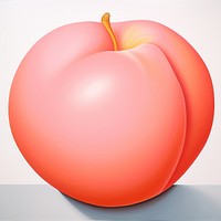 Surrealistic painting of peach apple plant food.