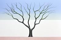 Surrealistic painting of tree drawing sketch plant.