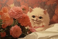 A happy and furry little monster flower painting mammal.