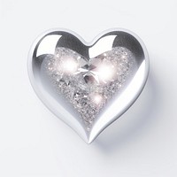 Glitter heart gemstone jewelry silver.