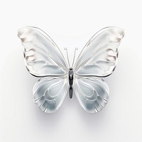 White glass butterfly less detail animal white background accessories.