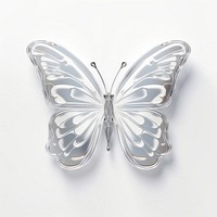 White glass butterfly less detail animal insect silver.