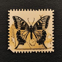 Vintage postage stamp with butterfly paper creativity wildlife.